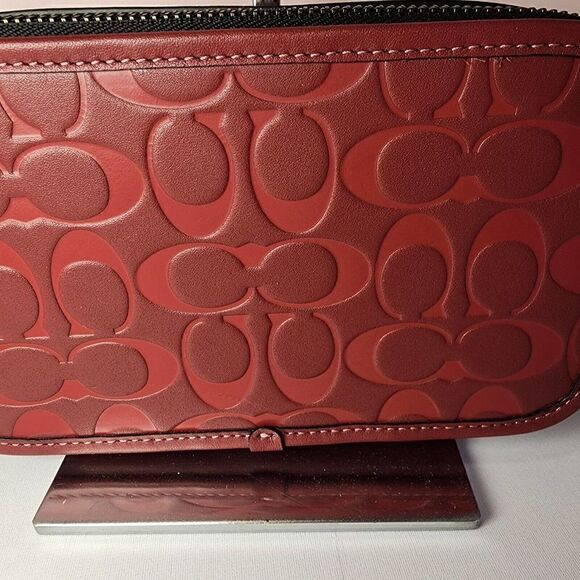 NWT COACH CM153 Wyatt Crossbody In Signature & Smooth Calf Leather Wine Multi - Picture 7 of 9